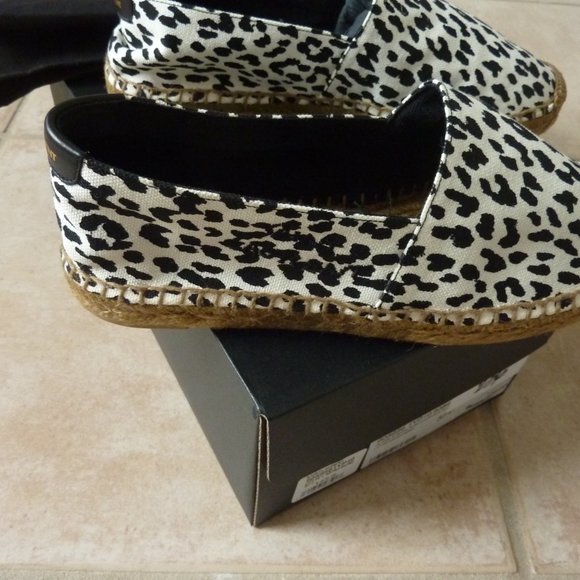 Saint Laurent Animal-Print Canvas Espadrilles 7.5 - Picture 9 of 14